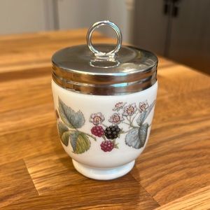 Royal Worcester Porcelain Egg Coddler with Berries/Blackberries